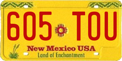 NM license plate 605TOU