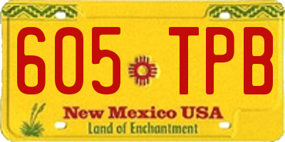 NM license plate 605TPB
