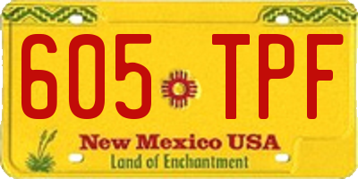 NM license plate 605TPF
