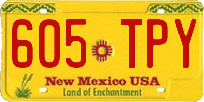NM license plate 605TPY