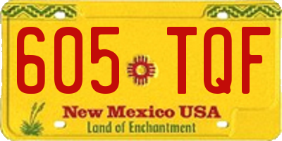 NM license plate 605TQF