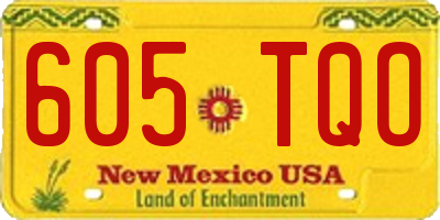 NM license plate 605TQO