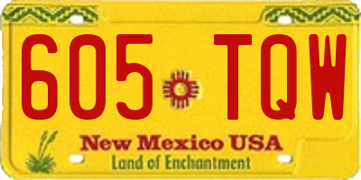 NM license plate 605TQW