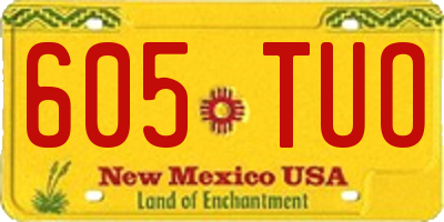 NM license plate 605TUO