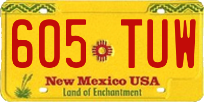 NM license plate 605TUW