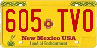 NM license plate 605TVO