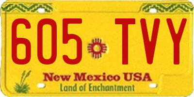 NM license plate 605TVY