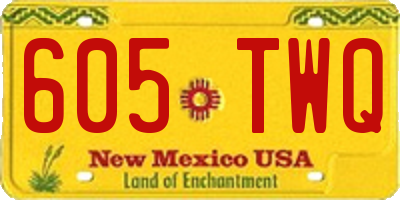 NM license plate 605TWQ