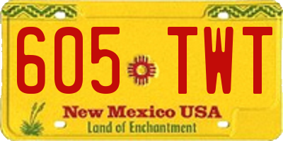 NM license plate 605TWT