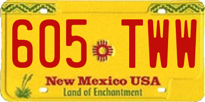 NM license plate 605TWW