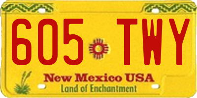 NM license plate 605TWY