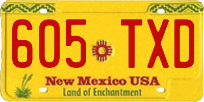 NM license plate 605TXD