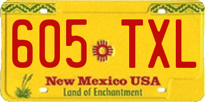 NM license plate 605TXL