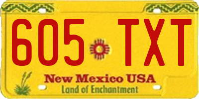 NM license plate 605TXT