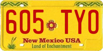 NM license plate 605TYO