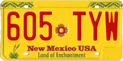 NM license plate 605TYW