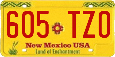 NM license plate 605TZO