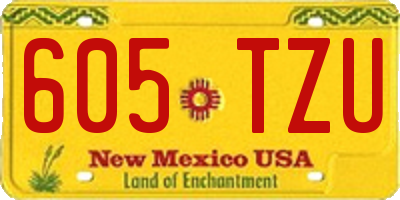 NM license plate 605TZU