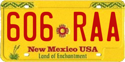 NM license plate 606RAA