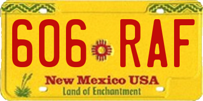 NM license plate 606RAF