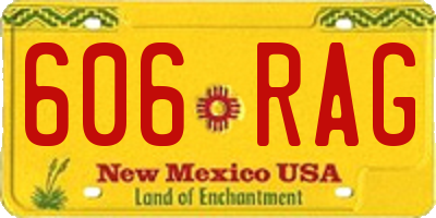 NM license plate 606RAG