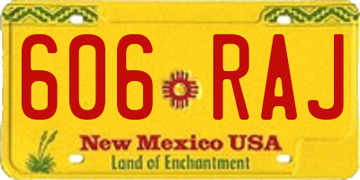 NM license plate 606RAJ