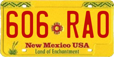 NM license plate 606RAO