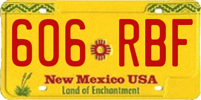 NM license plate 606RBF