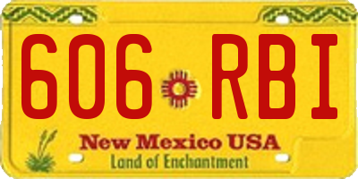 NM license plate 606RBI