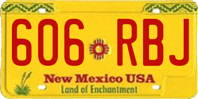 NM license plate 606RBJ