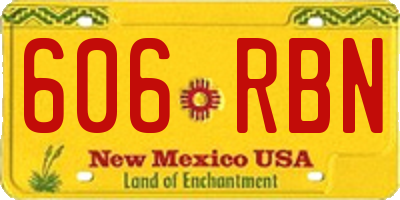 NM license plate 606RBN