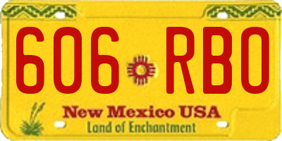 NM license plate 606RBO