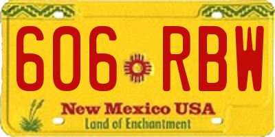 NM license plate 606RBW