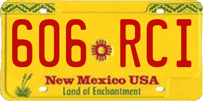 NM license plate 606RCI