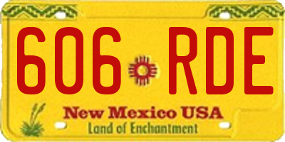 NM license plate 606RDE