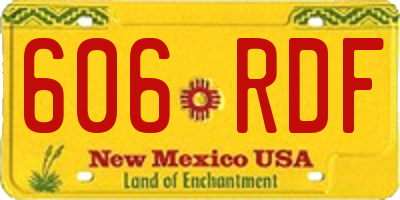 NM license plate 606RDF