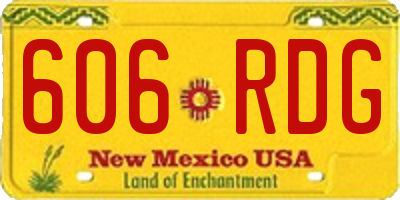 NM license plate 606RDG