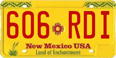 NM license plate 606RDI