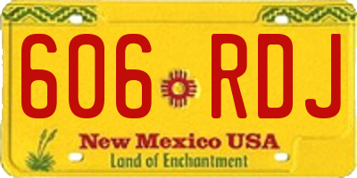 NM license plate 606RDJ