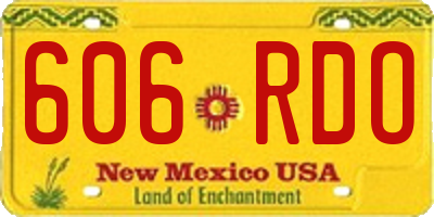 NM license plate 606RDO