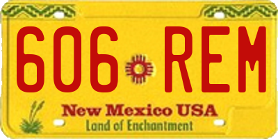 NM license plate 606REM