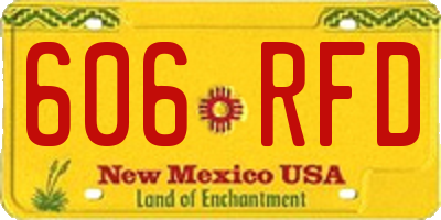 NM license plate 606RFD