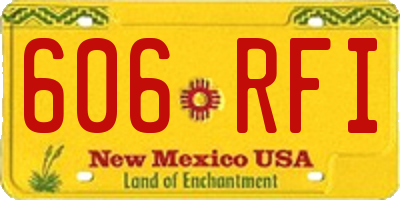 NM license plate 606RFI