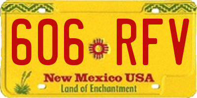 NM license plate 606RFV