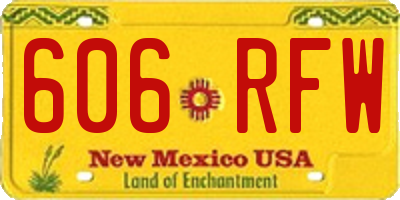NM license plate 606RFW