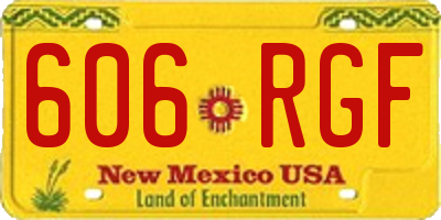 NM license plate 606RGF