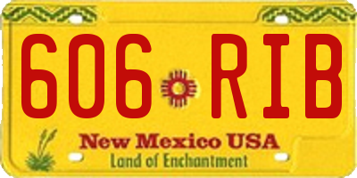 NM license plate 606RIB