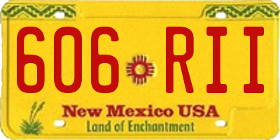 NM license plate 606RII