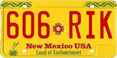 NM license plate 606RIK