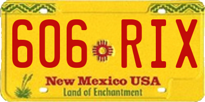 NM license plate 606RIX